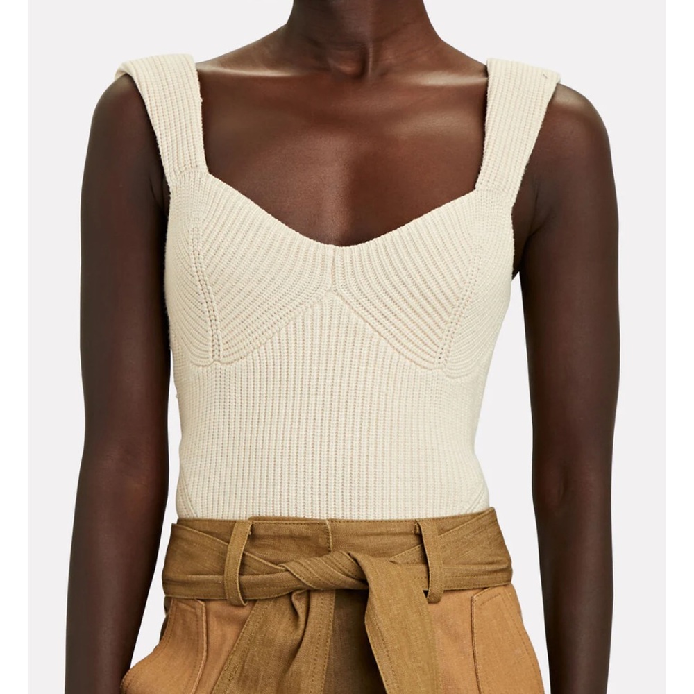 Staud Kira Knit Top in Oat